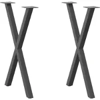 vidaXL Eettafelpoten 2 st X-vormig 57x(72-73) cm staal antraciet