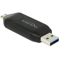 DeLOCK Card Reader Micro USB OTG / USB 5 Gbps Type-A for SD / MMC + Micro SD