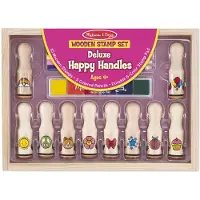 Melissa & Doug Luxe Houten stempelset met handige handvatten | Stempelset voor kinderen | Kunst en Ambacht | Geweldig Cadeau voor meisjes en jongens | Van 3 jaar