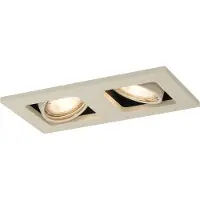 QAZQA Moderne inbouwspot beige GU10 50mm draai- en kantelbaar 2-lichts - Qure