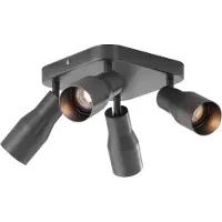 QAZQA Plafondspot gunmetal GU10 50mm vierkant 4-lichts - Stanley