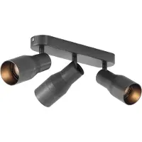 QAZQA Afgeronde plafondspot gunmetal GU10 50mm 3-lichts - Stanley