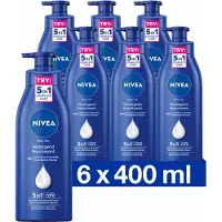 Nivea 6x Bodymilk Verzorgend met pomp 400 ml
