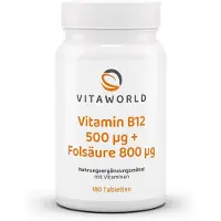 Vita-World GmbH Vitamine B12 en foliumzuur 180 tabletten