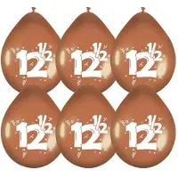 Haza Jubileum thema 12.5 jaar getrouwd ballonnen - 24x stuks - brons - Feestartikelen/versiering