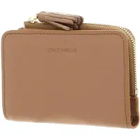Coccinelle Leren Portemonnee Tassel Wallet Skin Lichtbruin