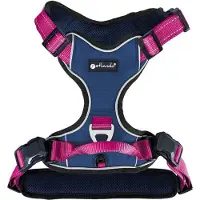Petlando Hondentuig Navy-Fuchsia met magnetische sluiting - maat M- 56 – 68 cm