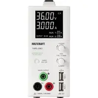 Voltcraft TOPS-3363, labovoeding, instelbaar van 1 tot 36 V DC, 0.25 tot 3 A, 100 W, compact formaat, aantal uitgangen: 3