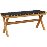 The Living Store De Living Store tuinstoel, zwart, massief acaciahout en stof