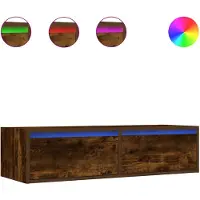 vidaXL Tv-meubel met LED-verlichting 100X35,5x25 cm gerookt eikenkleur
