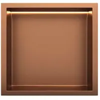 Guido Gusto Copper RVS Inbouwnis 30x30x7cm met LED verlichting