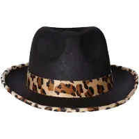 Funny fashion Pimphoed zwart panter (zwart)