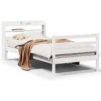 vidaXL Bedframe met hoofdeinde zonder matras 100x200 cm wit