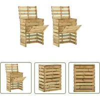 vidaXL Compostbak - Tuincompostbakken - Tuincompostbakken 2 st 80x50x100 cm geïmpregneerd grenenhout - Grenenhout - Composthout - Ecologisch