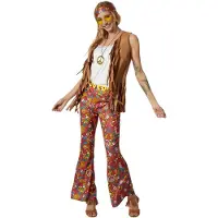 TecTake dressforfun - dameskostuum hippie vest en broek - S - Verkleedkleding carnaval - Halloween - Verkleden - Feestkleding - Carnavalskleding - Feest - Partykleding