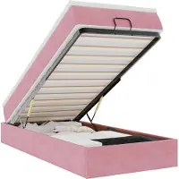 vidaXL Ottoman bed met matras 90x190cm fluweel roze