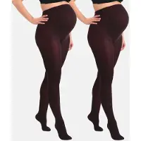 Mamsy - 2-Pack Opaque Zwangerschapspanty 60den - Wijn - XL