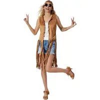 TecTake dressforfun - dameskostuum hippie vest - XXL - Verkleedkleding carnaval - Halloween - Verkleden - Feestkleding - Carnavalskleding - Feest - Partykleding