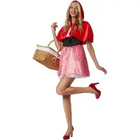 TecTake dressforfun - dameskostuum roodkapje - L - Verkleedkleding carnaval - Halloween - Verkleden - Feestkleding - Carnavalskleding - Feest - Partykleding