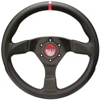 Sparco Steering Wheel R383 Champion Black Leather / Red Stitching