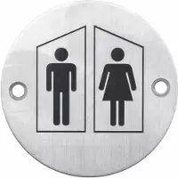 HDD pro Pictogram Man+Vrouw Rond Inox Plus