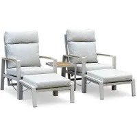 LUX outdoor living Manhattan lounge balkonset 2 personen | aluminium + polywood | beige | 5-delig
