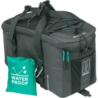 Basil Discovery 365D bagagedragertas M MIK, 9L- waterafstotend polyester - zwart - incl. regenhoes