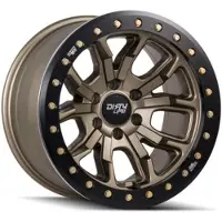 Dirty Life 9303 DT-1 17x9 / 5x127 BP / -12mm Offset / 78.1mm Hub Satin Gold Wheel - Sim. Beadlock