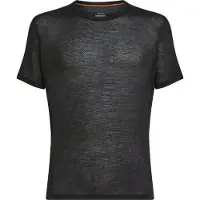 Icebreaker - Merino 75 Cool-Lite Featherlight S/S Crewe - Merino-ondergoed M, zwart/grijs