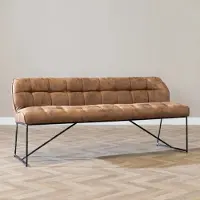Livin24 Eetkamerbank Abel cognac microvezel 220 cm