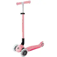 Globber 3-Wiel Step - Primo Foldable Plus Lights Pastel Pink - roze - lichtgevende wielen - vouwbaar - in hoogte verstelbaar - vanaf 3 tot 9 jaar