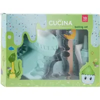 La Cucina Bakset voor kinderen 10 delig - spuitzak met 5 opzetstukken - cakevorm - spatel en 2 koekjesvormpjes - Unicorn - Roos