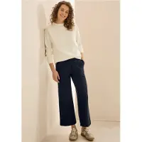 Cecil Dames Broek Wide Legs Bouclè - Blauw - XL