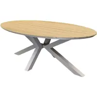 AVH-Collectie Salvador dining tuintafel ovaal latte 220x114xH75 cm polywood blad zand
