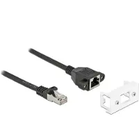 DeLOCK Network Extension Cable for Easy 45 Module S/FTP RJ45 plug to RJ45 jack Cat.6A 50 cm black