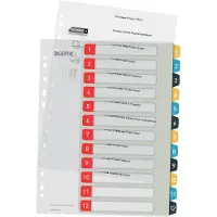 Leitz Cosy bedrukbare plastic tabbladen A4 met 12 tabs (11-gaats)