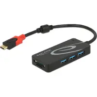 DeLOCK 62900 62900 USB-hub 3 poorten USB-A, SD, Micro-SD USB 3.1 Gen1 5 GBit/s Met USB-C stekker Zwart