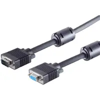 S-Impuls Premium VGA monitor verlengkabel met ferriet kernen - CCS aders / zwart - 1,8 meter