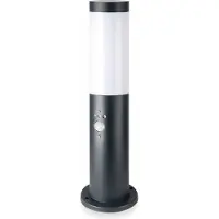 V-TAC - LED vloerlamp met bewegingssensor, 45 cm, IP44, E27, antraciet