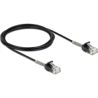 DeLOCK Cable RJ45 plug to RJ45 plug with bend protection Cat.6A 2 m black