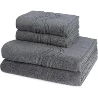 Ross Dames en Heren 2 X handdoek 2 X douchedoek - per set Cashmere feeling
