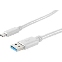S-Impuls USB-C naar USB-A kabel - USB3.0 - tot 2A / wit - 1,8 meter