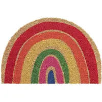Relaxdays deurmat kokos - halfrond - 40 x 60 cm - kokos - antislip - weerbestendig