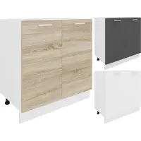 VCM Esilo keuken onderkast 80 cm 2 deurenwit, eik decor.