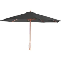 Mendler Parasol Florida, tuinparasol, marktparasol, Ø 3,5 m polyester/hout 7 kg ~ antraciet