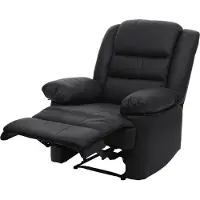 Mendler TV-fauteuil -G15, relaxfauteuil, leder + kunstleder 101x87x100cm ~ zwart