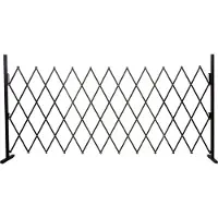 MCW -B34, hondenhek, schaarhek, Veiligheidshek, uitschuifbaar, dierenbeschermingsrooster, bruin aluminium ~ hoogte 153cm, breedte 36-300cm
