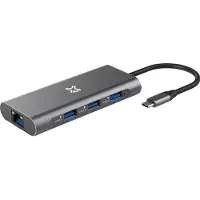 Xtrememac 8-ports USB-C Hub - 4K HDMI - Grijs