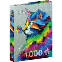 Enjoy Puzzle Bright Cat and Butterfly Puzzel (1000 stukjes)