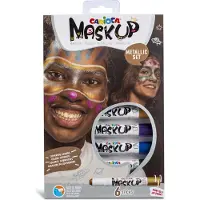 HOBBY2YOU MASK UP "Metallic" Schminkstiften - 6 kleuren (Grijs/Goud/Paars/Blauw/Groen/Roze) - Kindergrime - Uitwasbaar